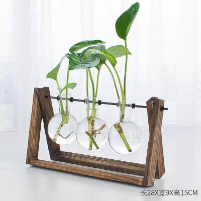 Dekorative Holzvase mit HolztaKarnzett | Karnz