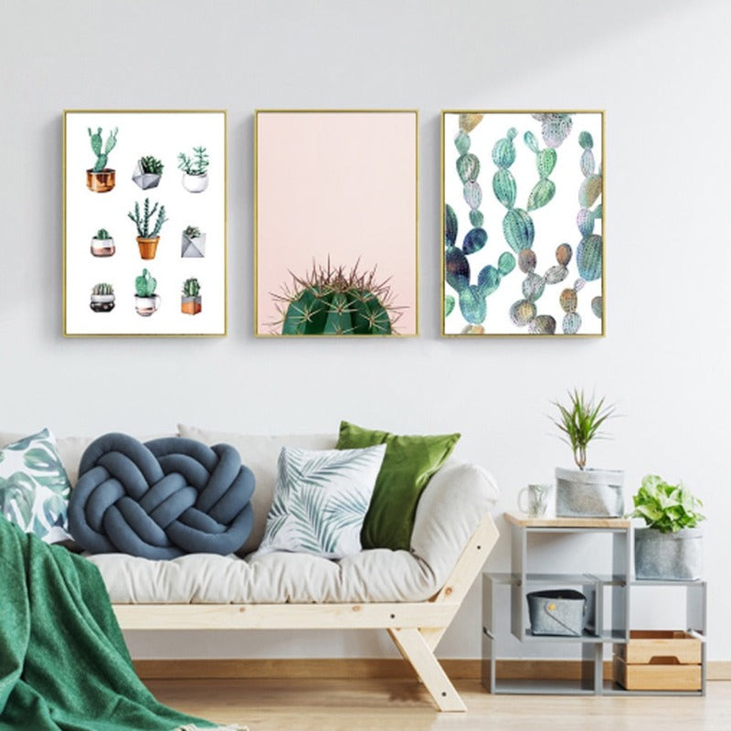 Kaktus Pflanzen Blatt - Leinwand Wandkunst Gemälde