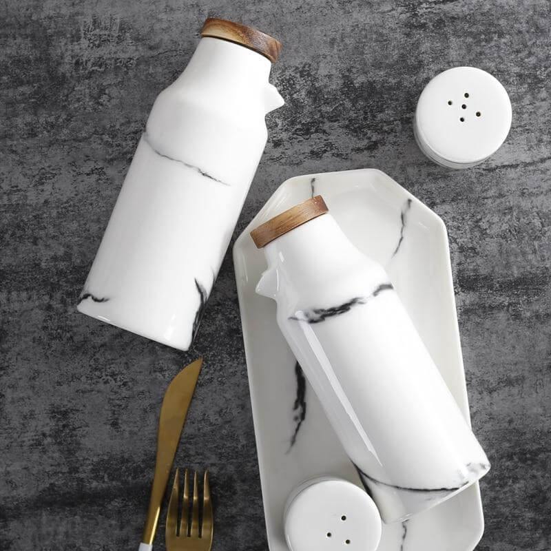 Keramisches Salz- und Pfefferölflaschen-Set | Karnz