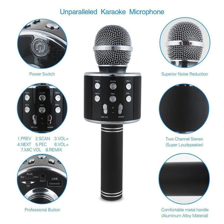 Karnz | Kabelloses Magic Karaoke Mikrofon – Bluetooth Karaoke Mikrofon