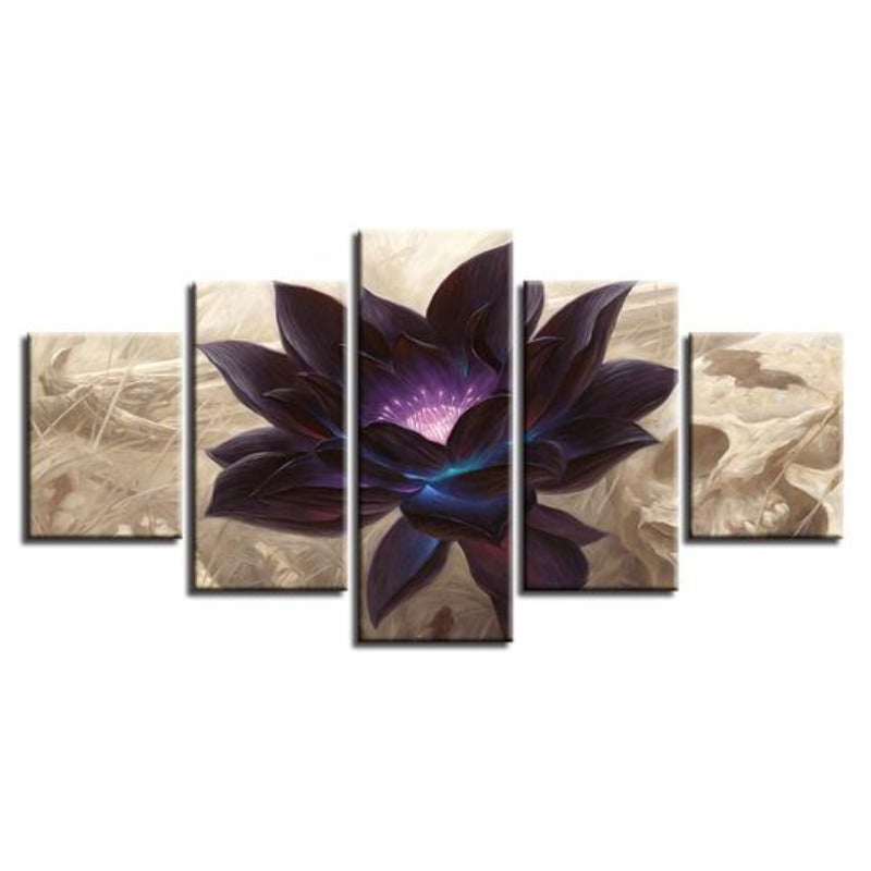 Schwarze Lotus - Leinwand Wandkunst Gemälde