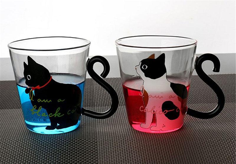 Meow - Glas Katze Tasse | Karnz