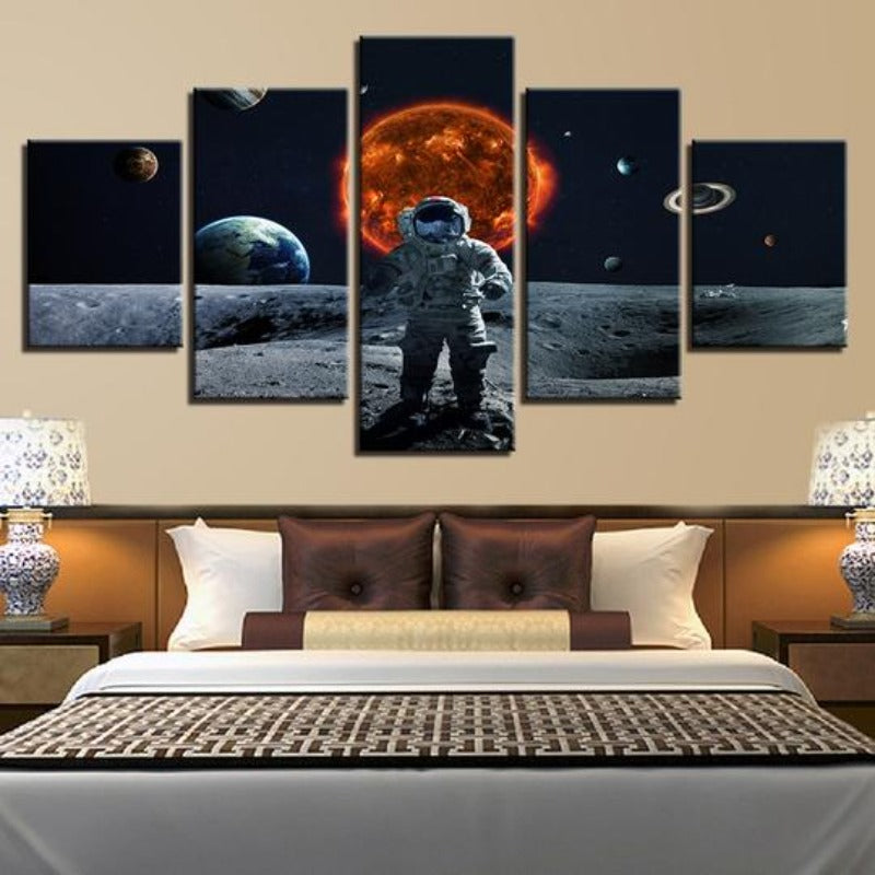 Astronaut im Weltraum - Leinwand Wandkunst Gemälde