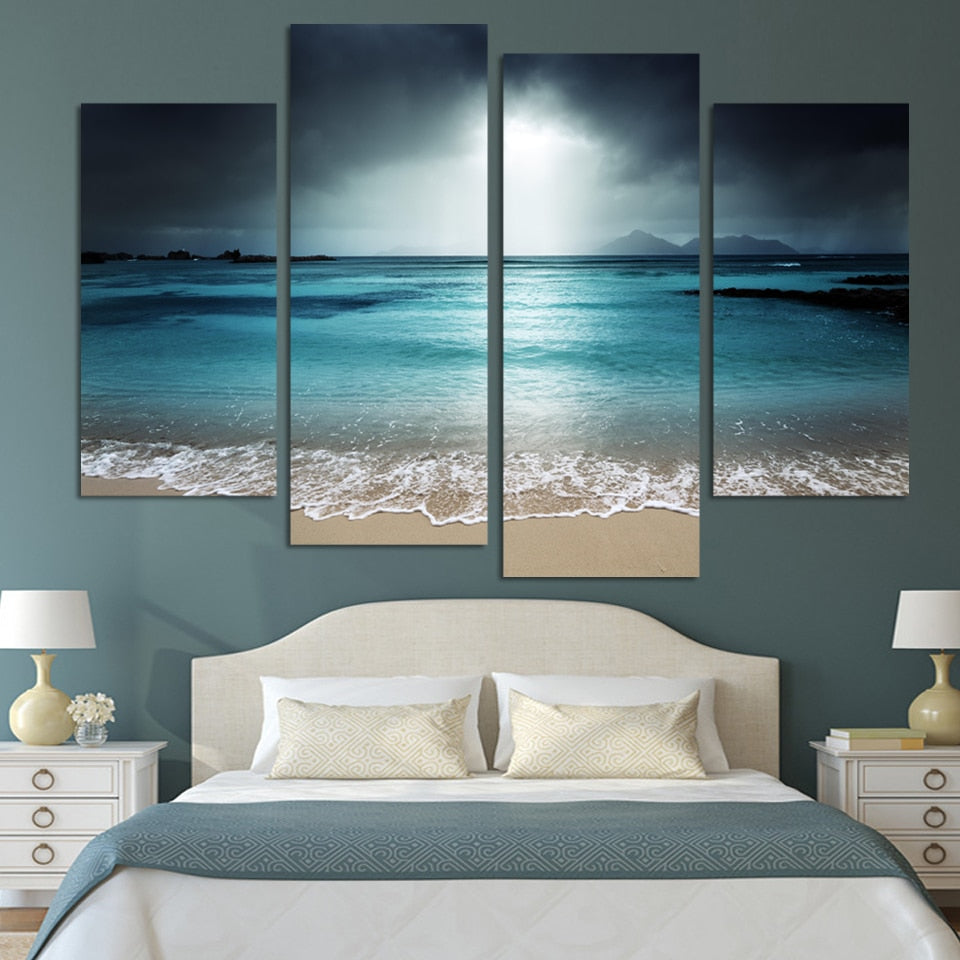 Blaue Meereswellen - Leinwand Wandkunst Gemälde