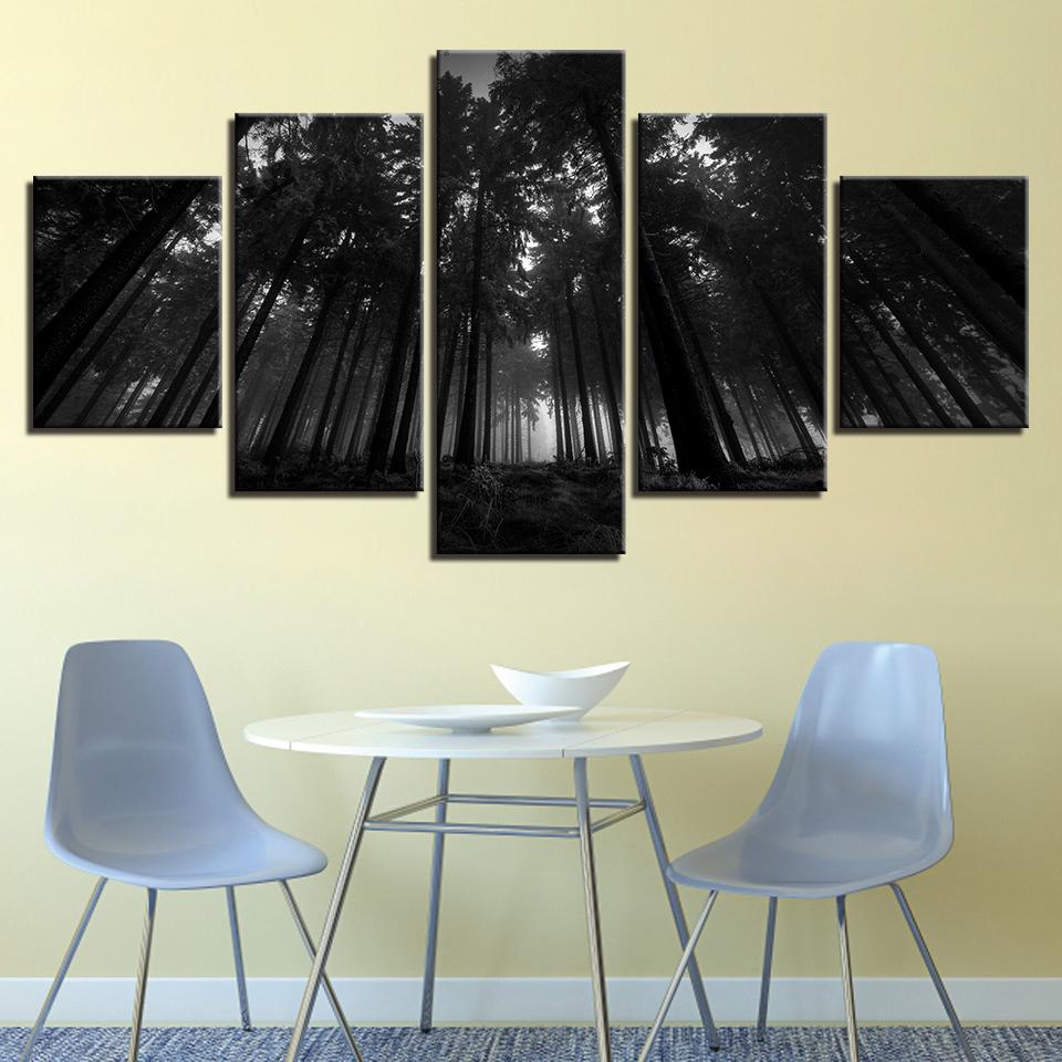 Schwarzwald Bäume - Leinwand Wandkunst Gemälde