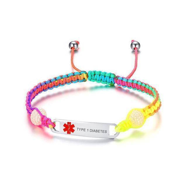 Karnz | Kinder diabetische Regenbogen medizinische Warn-ID-Armbanduhr - Typ 1 Diabetes, Typ 2 Diabetes