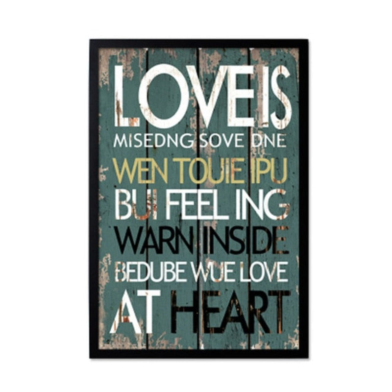 Vintage-Europa-Poster Liebe - Leinwandbild