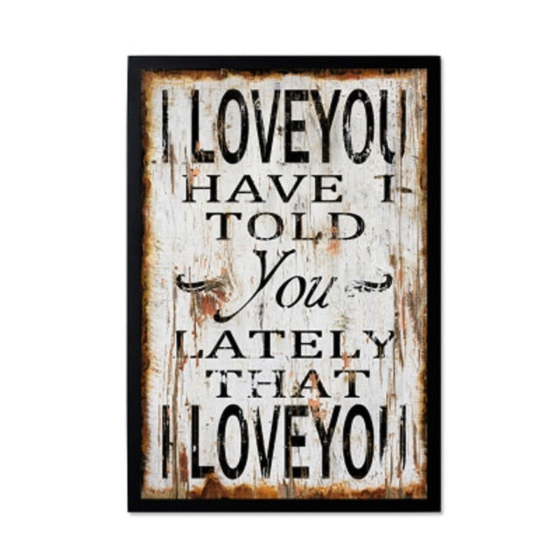 Vintage-Europa-Poster Liebe - Leinwandbild