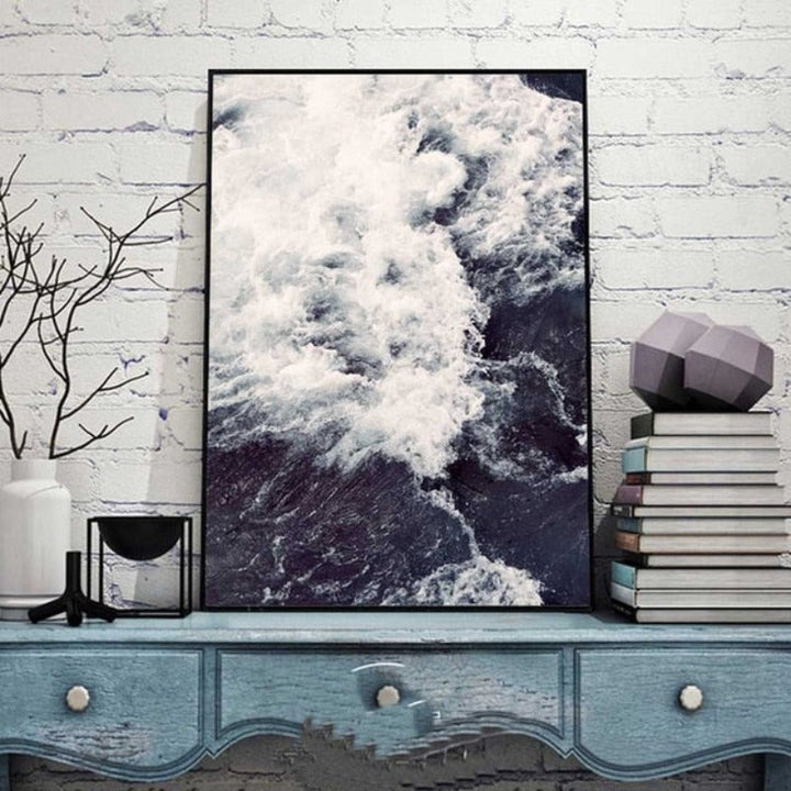 Nordische Meereslandschaft mit Gischt - Leinwandbild