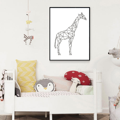 Minimalistische Giraffengeometrie - Leinwanddruck
