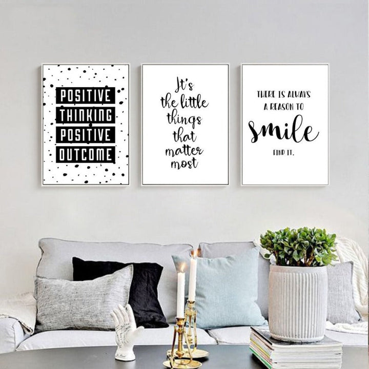 Motivational Life Quote Schwarz Weiß - Leinwand Wandkunst Gemälde