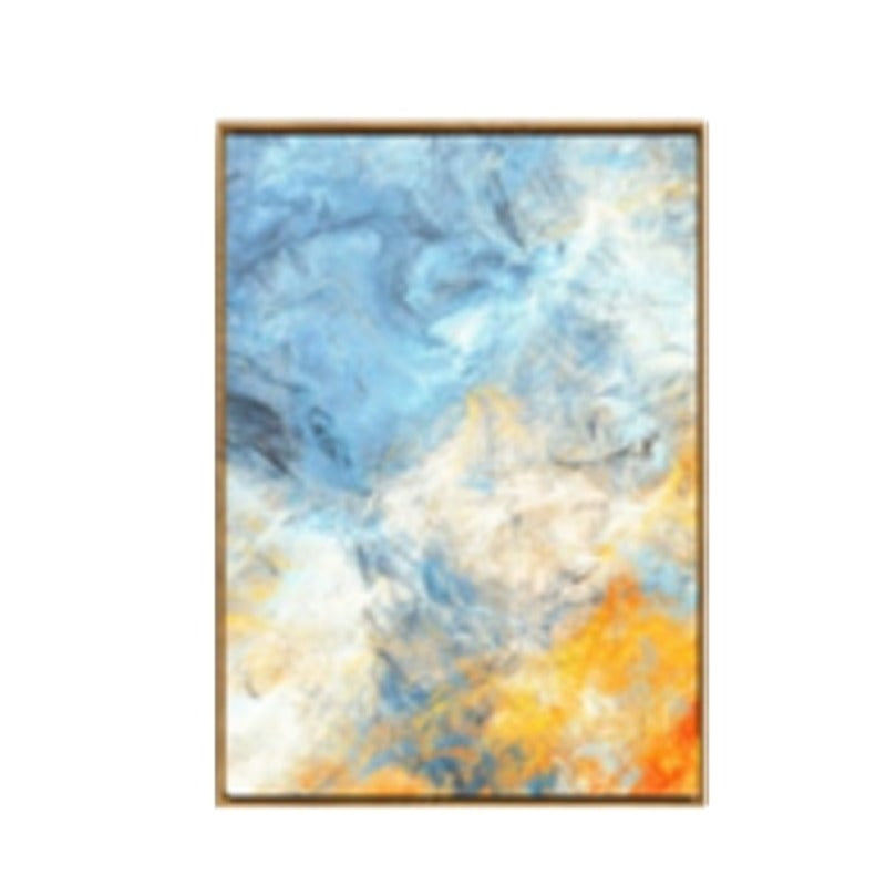 Aquarell Blau Gelb - Leinwandbild