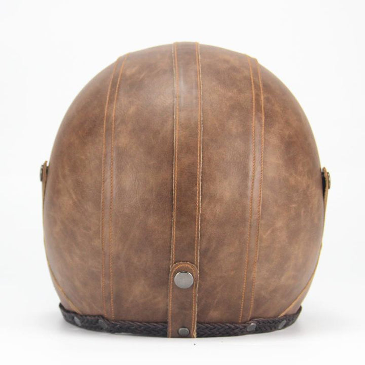 Karnz | Retro Vintage Motorradhelm Offenes Gesicht Mit Brillenmaske