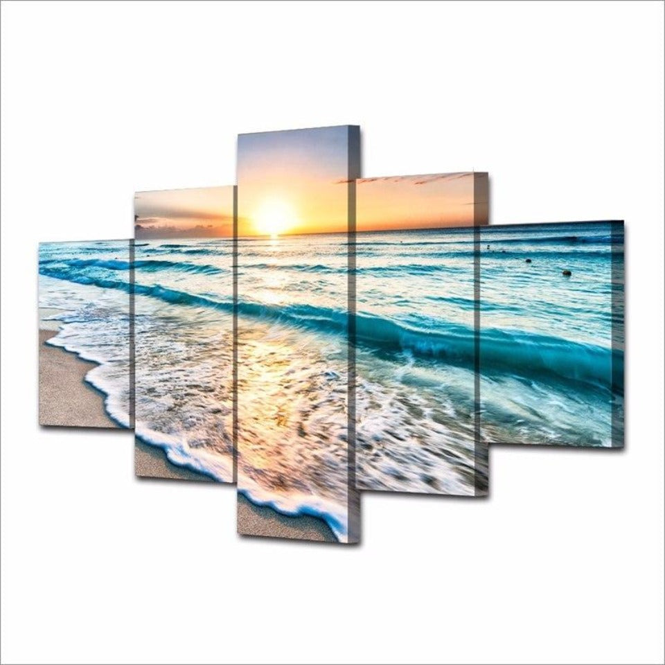 Sonnenuntergang am Strand – Leinwandbild