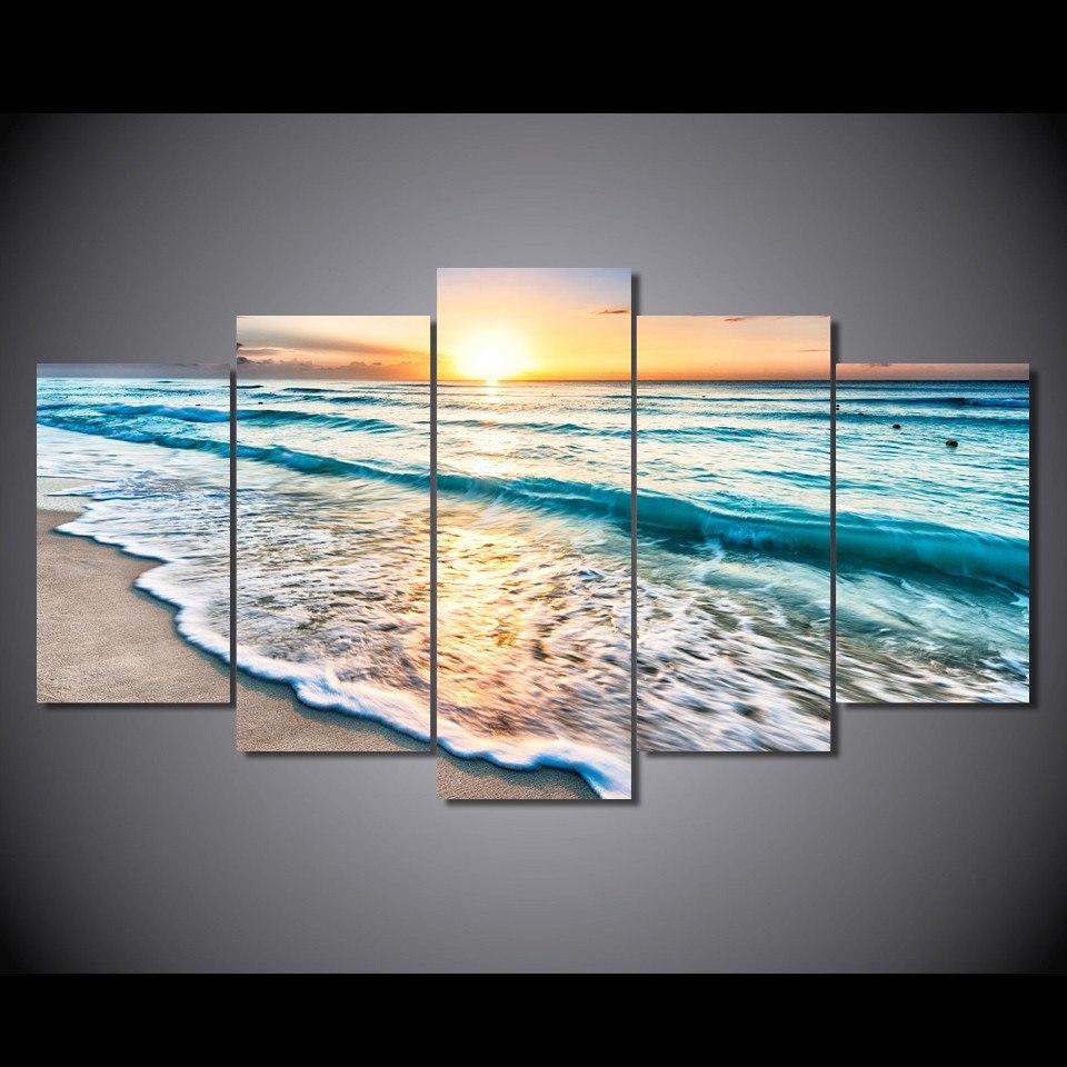 Sonnenuntergang am Strand – Leinwandbild