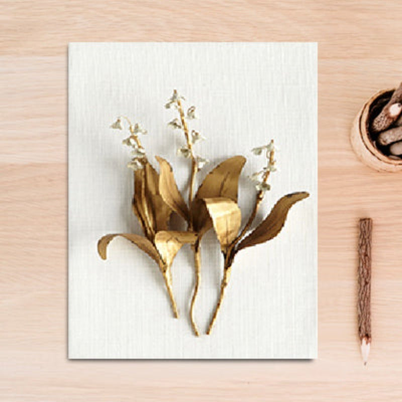 Modernes nordisches Blatt- und Blumenposter – Leinwandbild