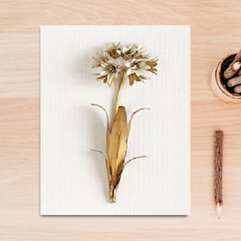Modernes nordisches Blatt- und Blumenposter – Leinwandbild