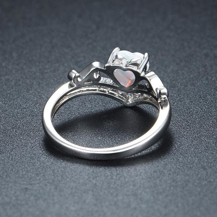 Oval Cut Heart Fire Opal Ring | Karnz