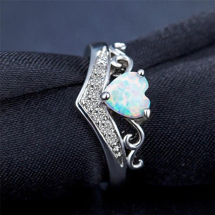 Oval Cut Heart Fire Opal Ring | Karnz