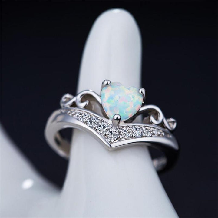 Oval Cut Heart Fire Opal Ring | Karnz