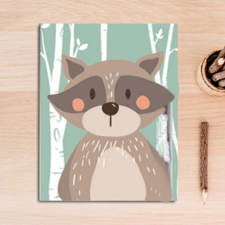 Waldtiere Kaninchen Fuchs Bär Kinderzimmer - Leinwandbild