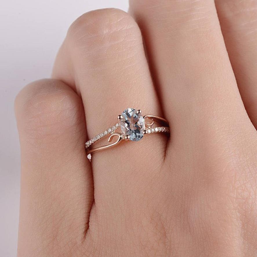 Oval Cut Rose Gold Double to Single Band Ring | Karnz
