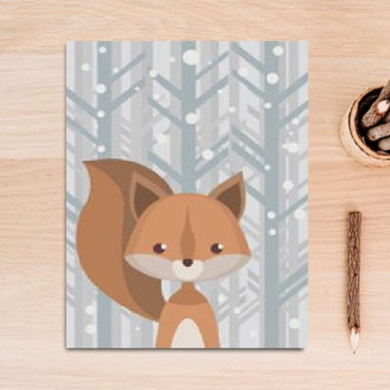 Waldtiere: Fuchs und Hirsch – Leinwandbild