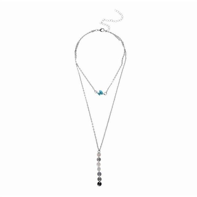 Mehrschichtige Boho Tropfenhalsketten | Karnz