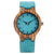 Karnz | Damen Bambus Holz Uhr - Armbanduhr Türkis