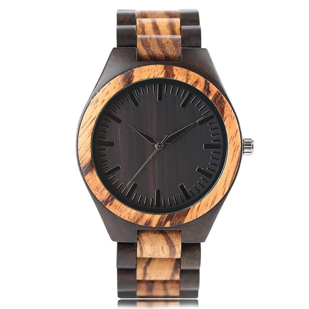 Karnz | Bambus Holz Uhr - Natürlicher Holzarmband, Quarz