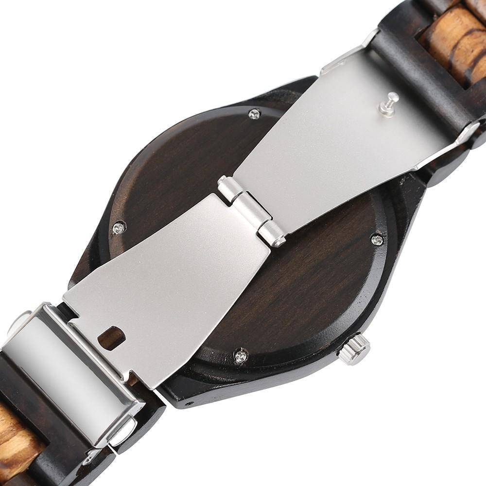 Karnz | Bambus Holz Uhr - Natürlicher Holzarmband, Quarz