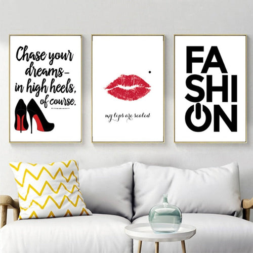 Dream In Heels - Leinwand Wandbild Malerei