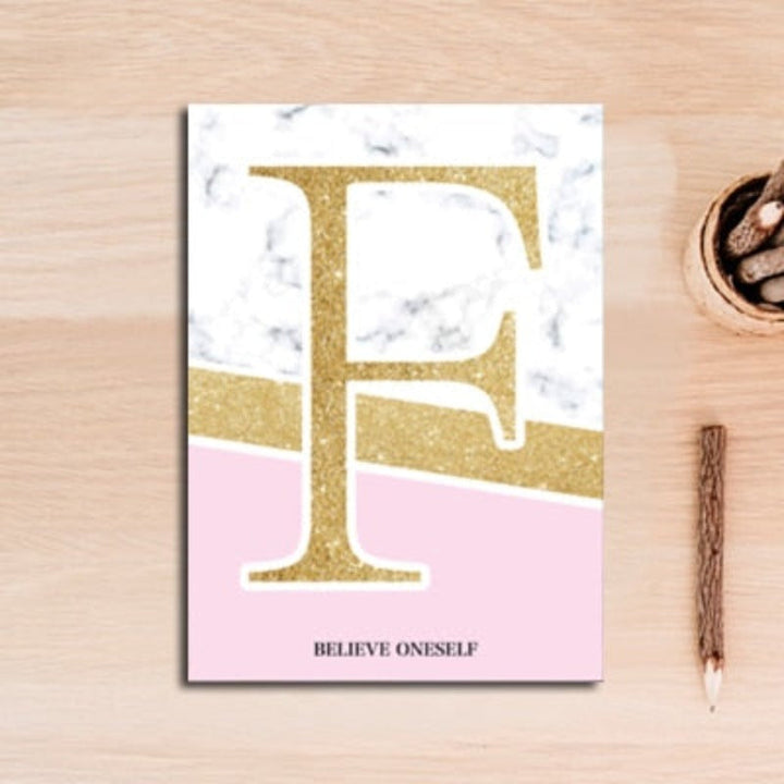 Moderne abstrakte Geometrie, goldene Buchstaben – Leinwandbild