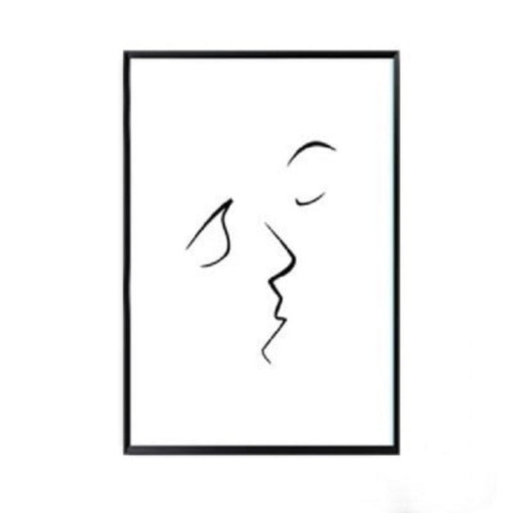 Fashion Frauen Abstrakt Kuss Poster Voyeur - Leinwand Wandkunst Malerei