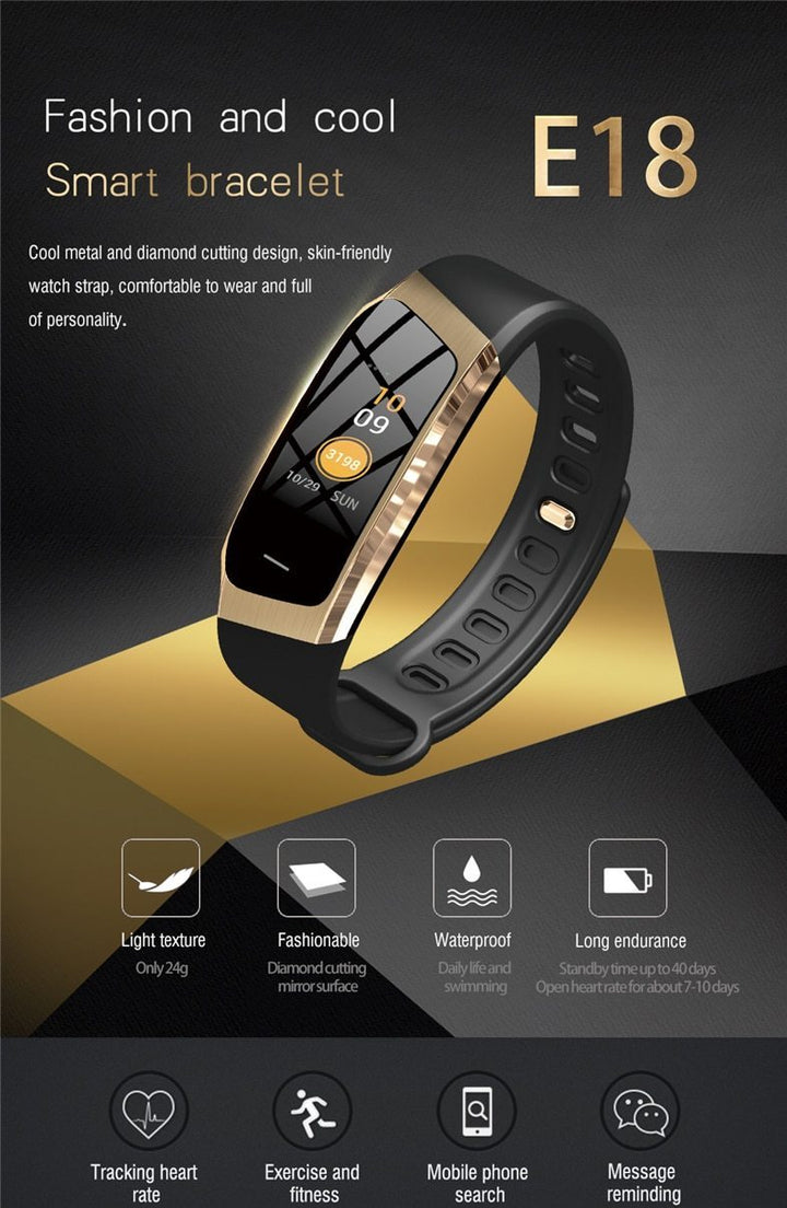 Karnz | Fitband Smartwatch wasserdicht Blutdruck Sauerstoff Herzfrequenzmonitor Sportarmband
