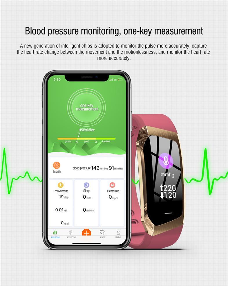 Karnz | Fitband Smartwatch wasserdicht Blutdruck Sauerstoff Herzfrequenzmonitor Sportarmband