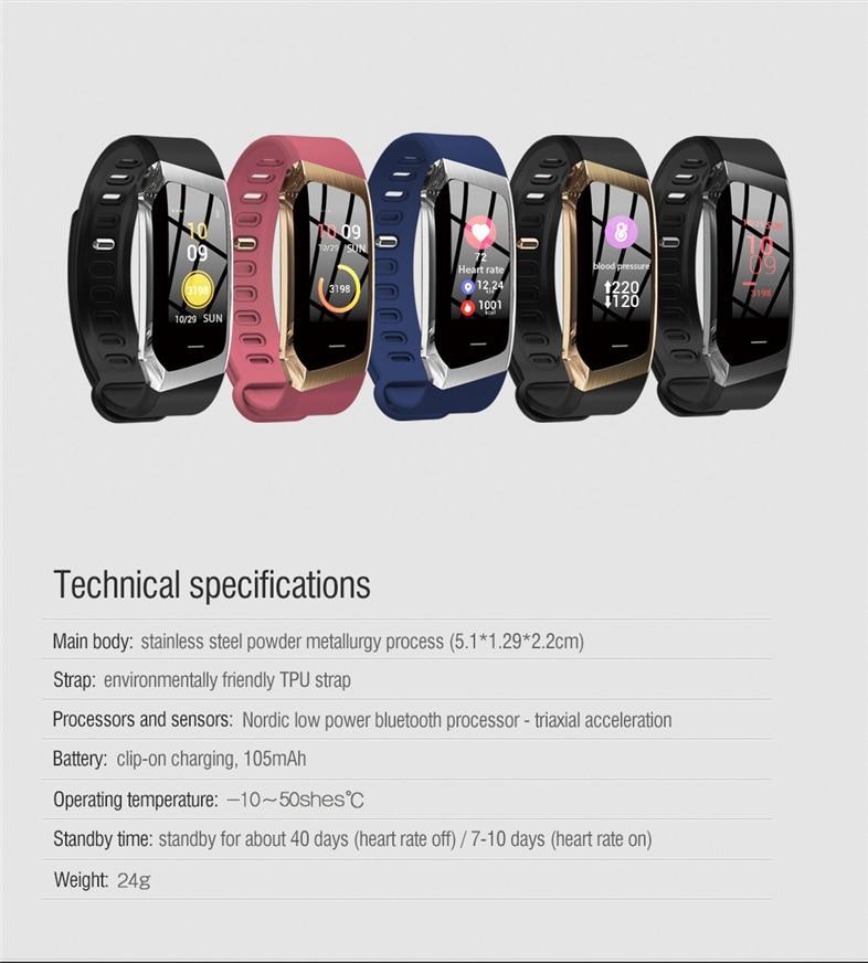 Karnz | Fitband Smartwatch wasserdicht Blutdruck Sauerstoff Herzfrequenzmonitor Sportarmband