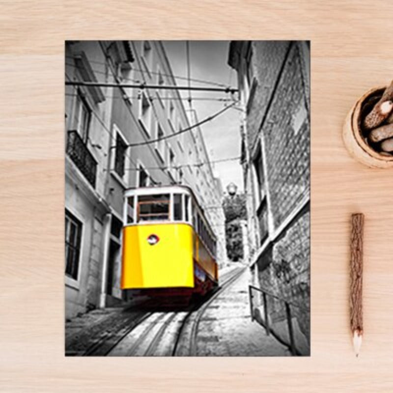 Vintage-Stadtlandschaft-Poster und -Druck in Gelb