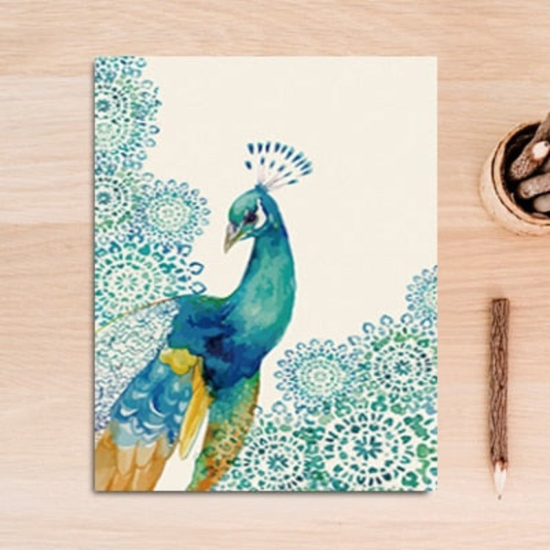 Schöner Pfau Tiere Blumen Poster - Leinwand Wandkunst Gemälde