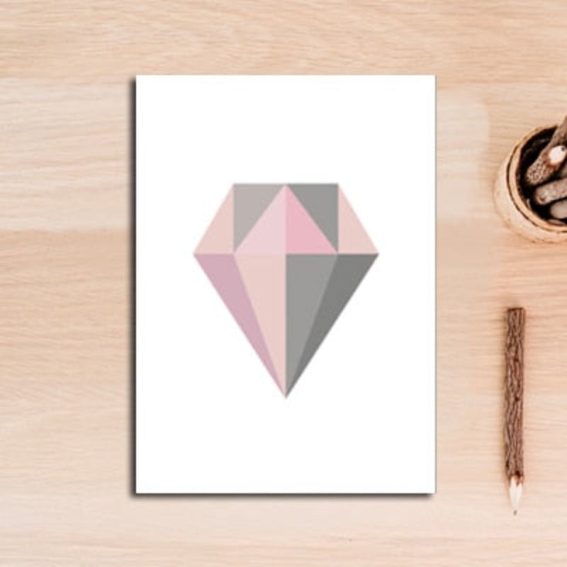 Pink Grau Geometrie - Leinwand Wandkunst Gemälde