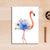 Nordische Tiere, Flamingo, Lila Blume - Leinwandbild