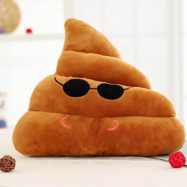 Poop Face Emoji Kissen