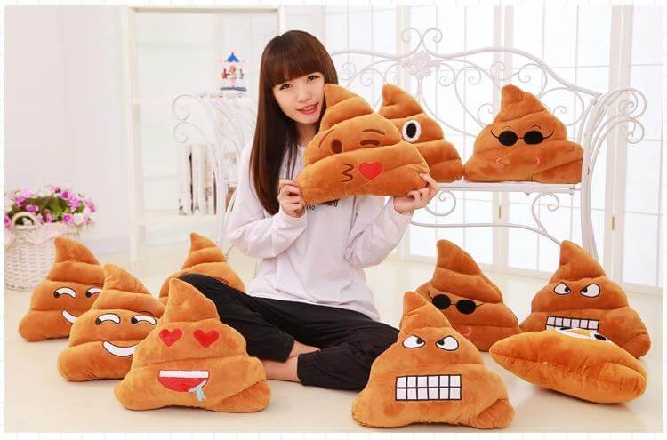 Poop Face Emoji Kissen