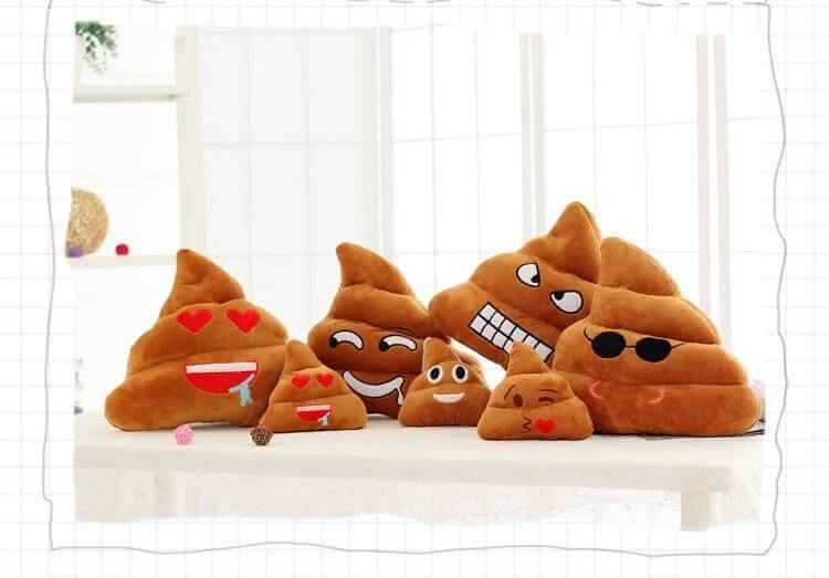 Poop Face Emoji Kissen