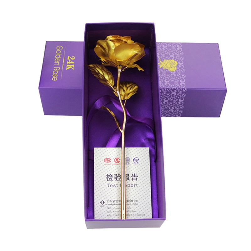 24k vergoldete Rose | Inklusive Zertifikat und luxuriösem Geschenkkarton