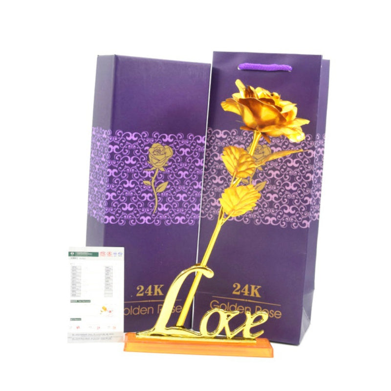 24k vergoldete Rose | Inklusive Zertifikat und luxuriösem Geschenkkarton