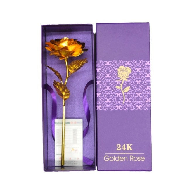 24k vergoldete Rose | Inklusive Zertifikat und luxuriösem Geschenkkarton