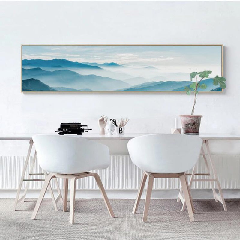 Nordische Nebelvögel, Waldarbeiterlandschaft - Leinwandbild