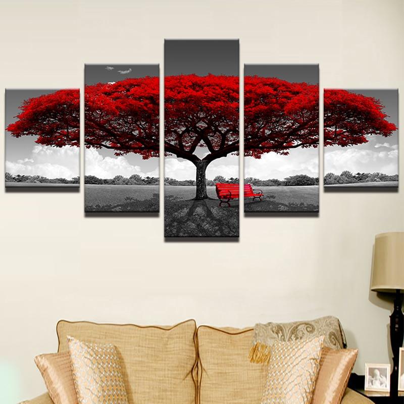 Roter Baum – Leinwandbild