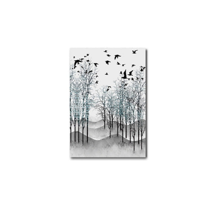 Abstract Woodland Nordic Wandkunst Drucke - Leinwand Wandkunst Malerei